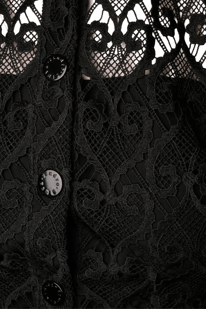 Sandro Size 34 Sylvia Collared Lace Shirt Dress