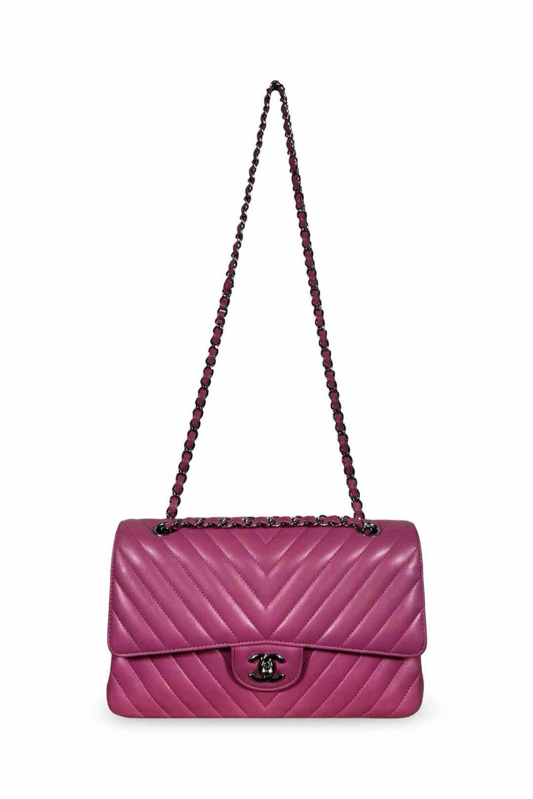 Chanel Calfskin Chevron Quilted Medium Double Flap