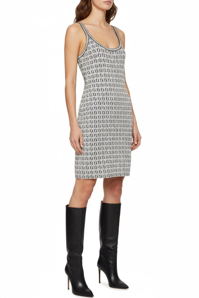 Fendi Size 12 FF Logo Print Mini Dress