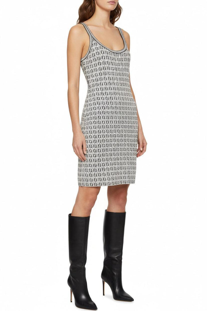 Fendi Size 12 FF Logo Print Mini Dress