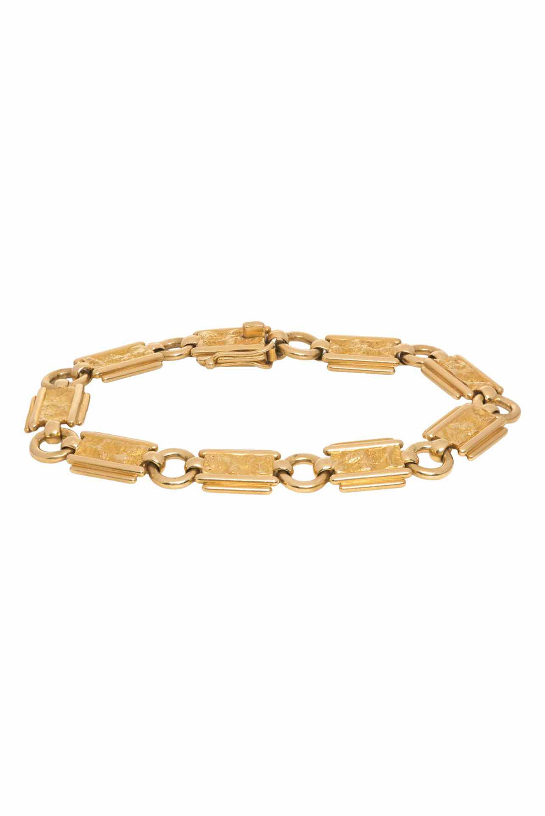 18K Yellow Gold 9 Rectangular Link Bracelet
