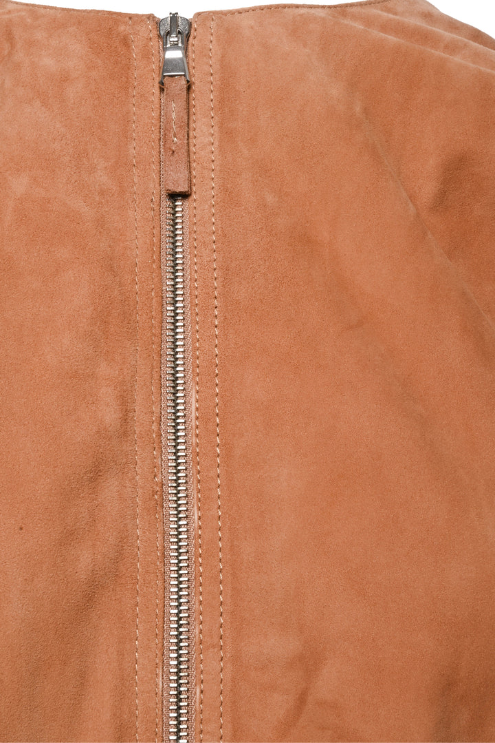 Eleventy Size S Collarless Suede Midi Jacket