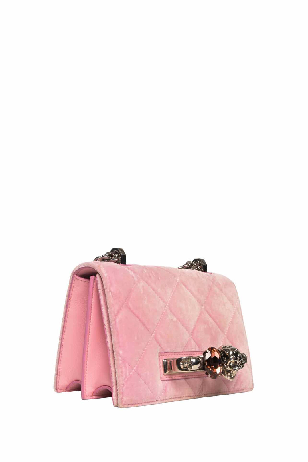 Alexander Mcqueen Quilted Velvet Knuckle Shoulder Bag