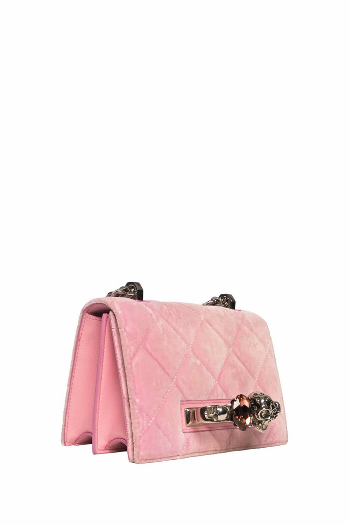 Alexander Mcqueen Quilted Velvet Knuckle Shoulder Bag