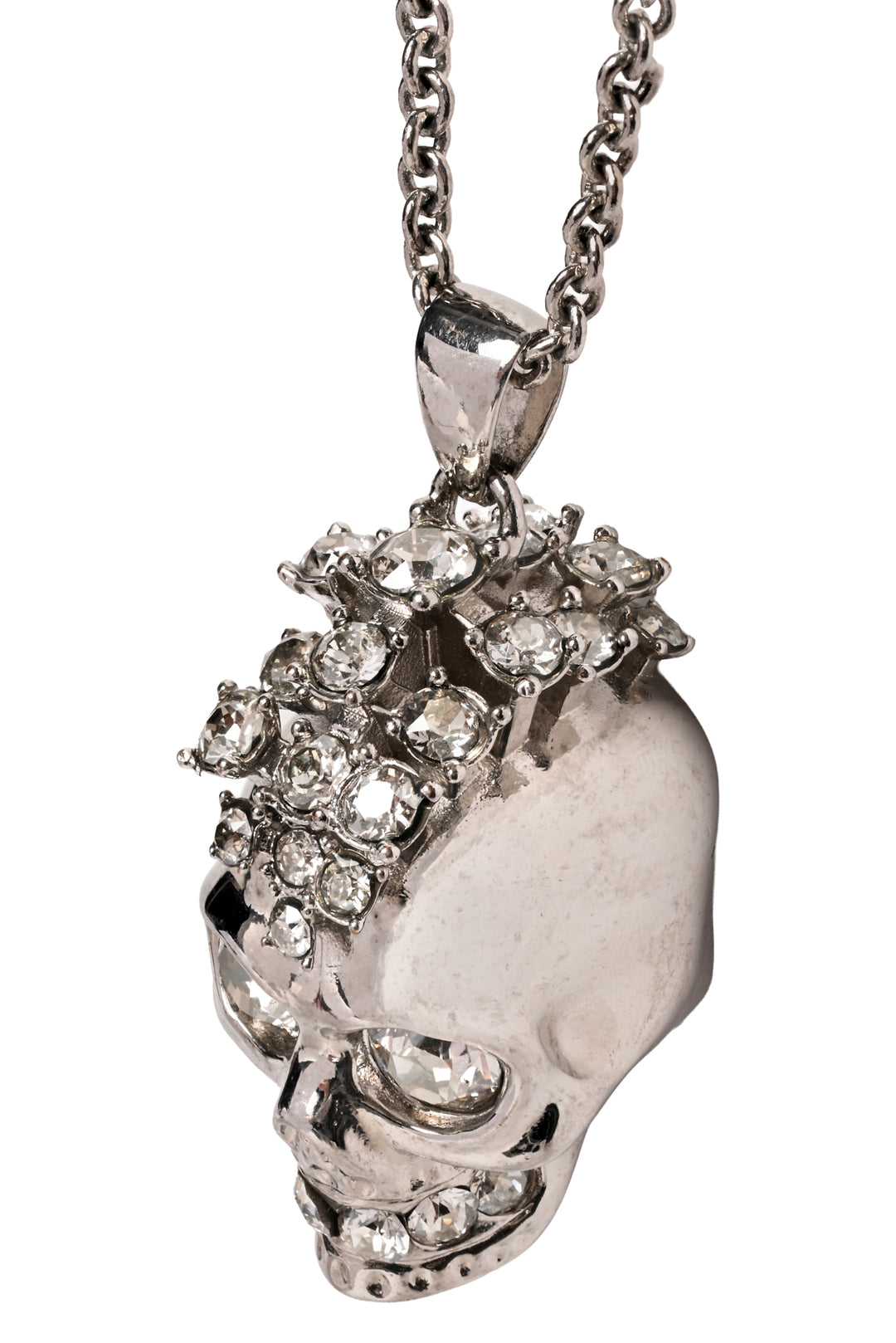Alexander Mcqueen Crystal Skull Pendant Necklace