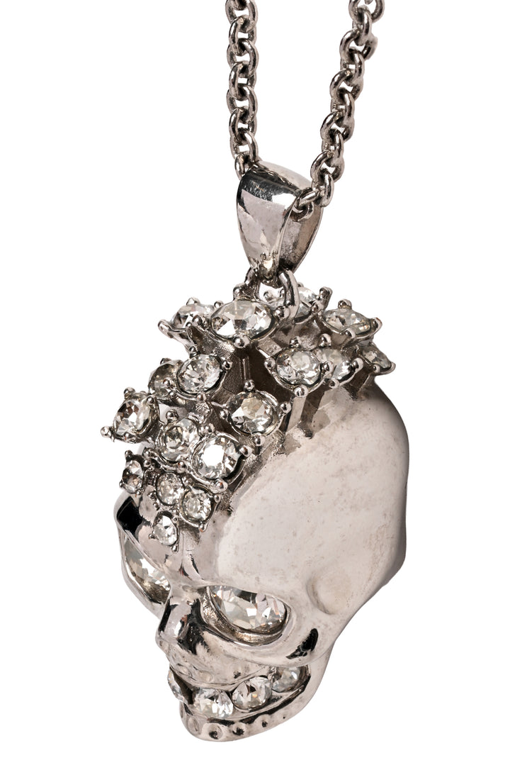 Alexander Mcqueen Crystal Skull Pendant Necklace