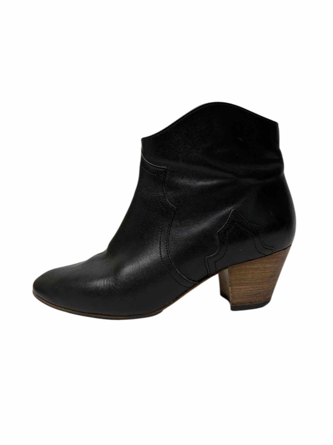 Isabel Marant Size 37 Leather Western Ankle Boots