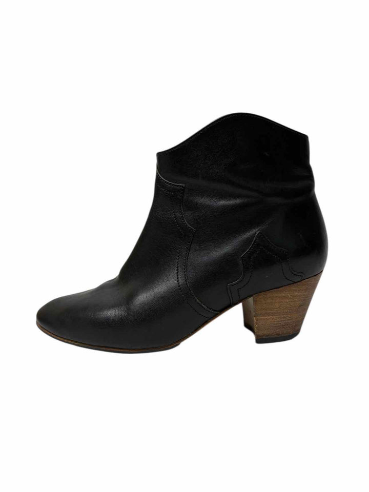 Isabel Marant Size 37 Leather Western Ankle Boots