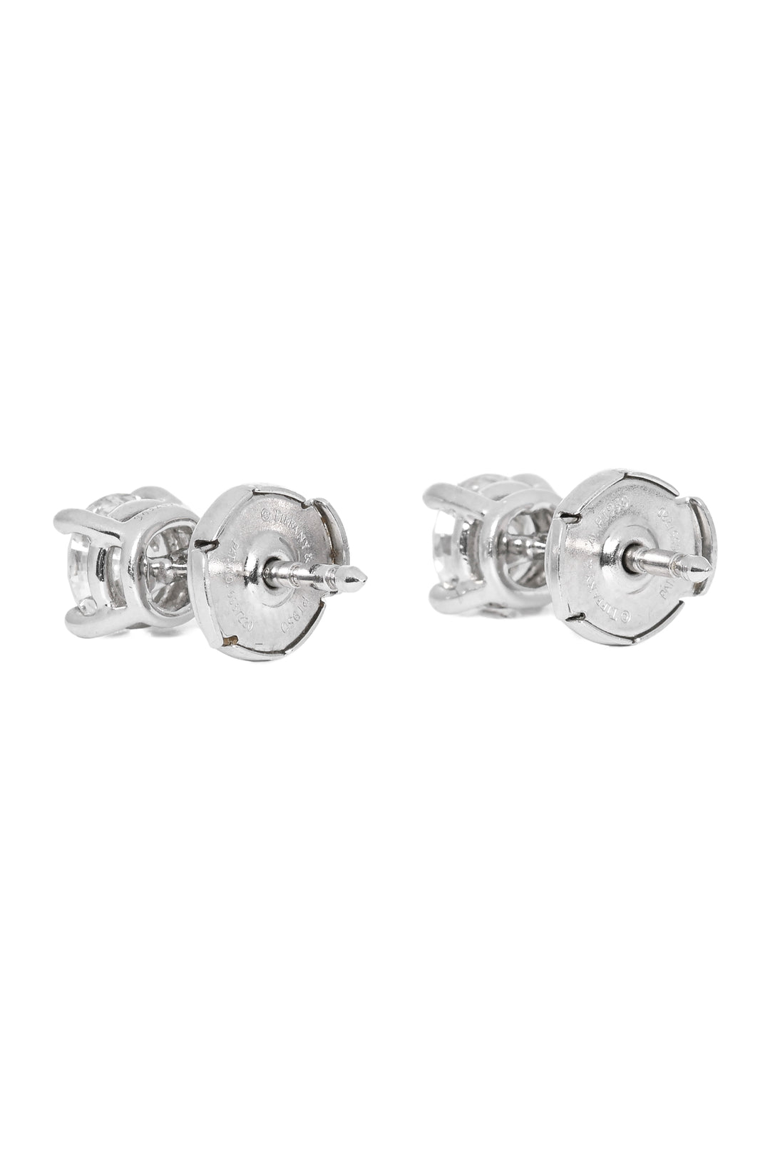 Tiffany & Co Platinum Round Brilliant Diamond Stud Earrings