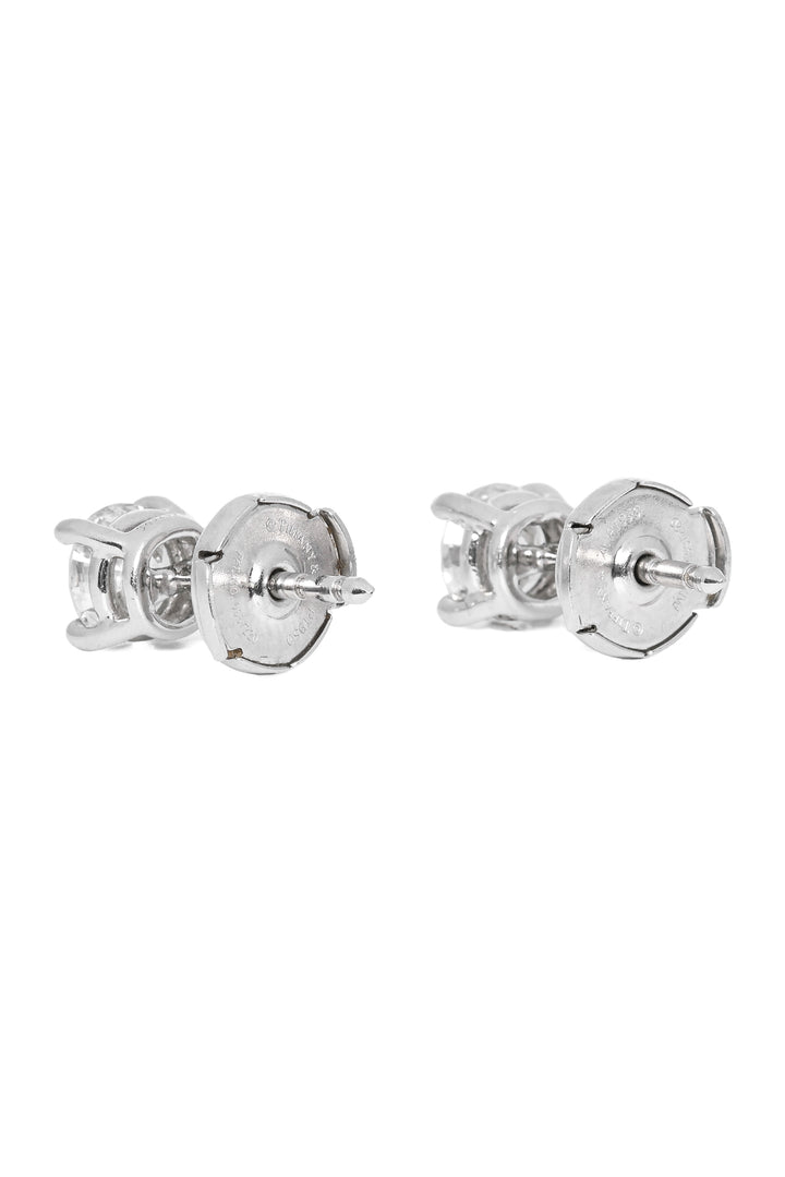 Tiffany & Co Platinum Round Brilliant Diamond Stud Earrings