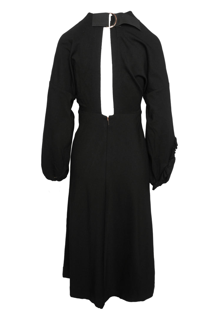 Tibi Size 2 Open Back Ruffle Knit Midi Dress