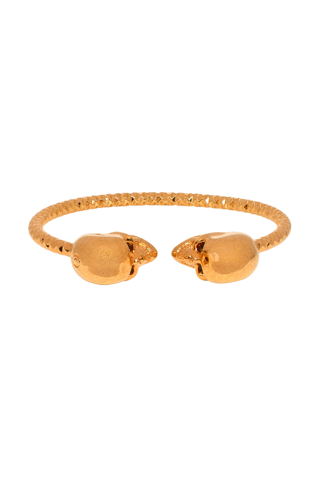 Alexander Mcqueen Crystal Twin Skulls Cuff Bracelet