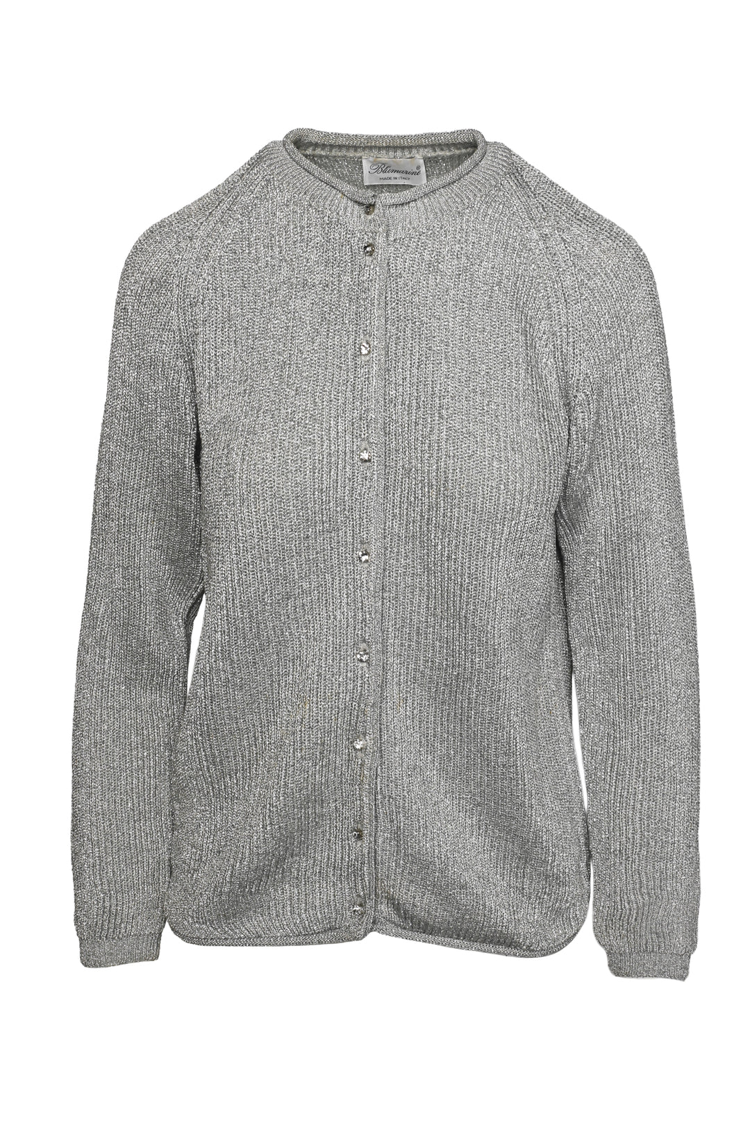 Blumarine Size 8 Metallic Knit Cardigan