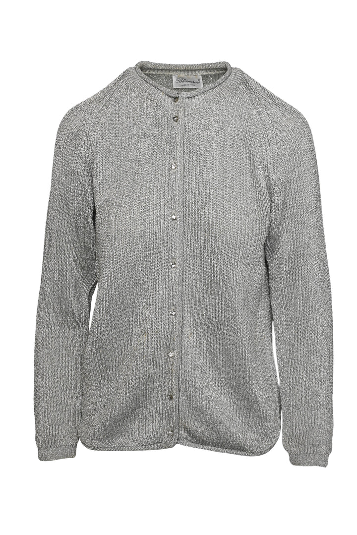 Blumarine Size 8 Metallic Knit Cardigan