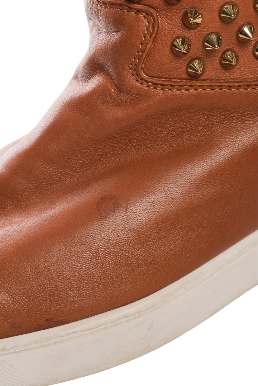 Christian Louboutin Size 9 Surlapony Spiked Mid Calf Ankle Boots