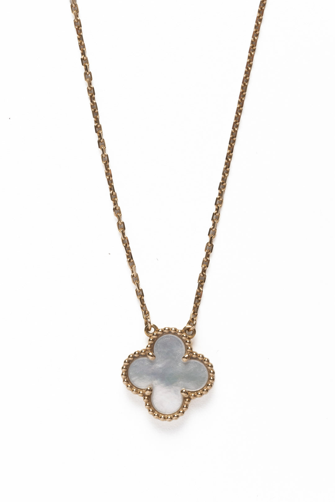 Van Cleef & Arpels 18K Yellow Gold & Mother Of Pearl Vintage Alhambra Necklace