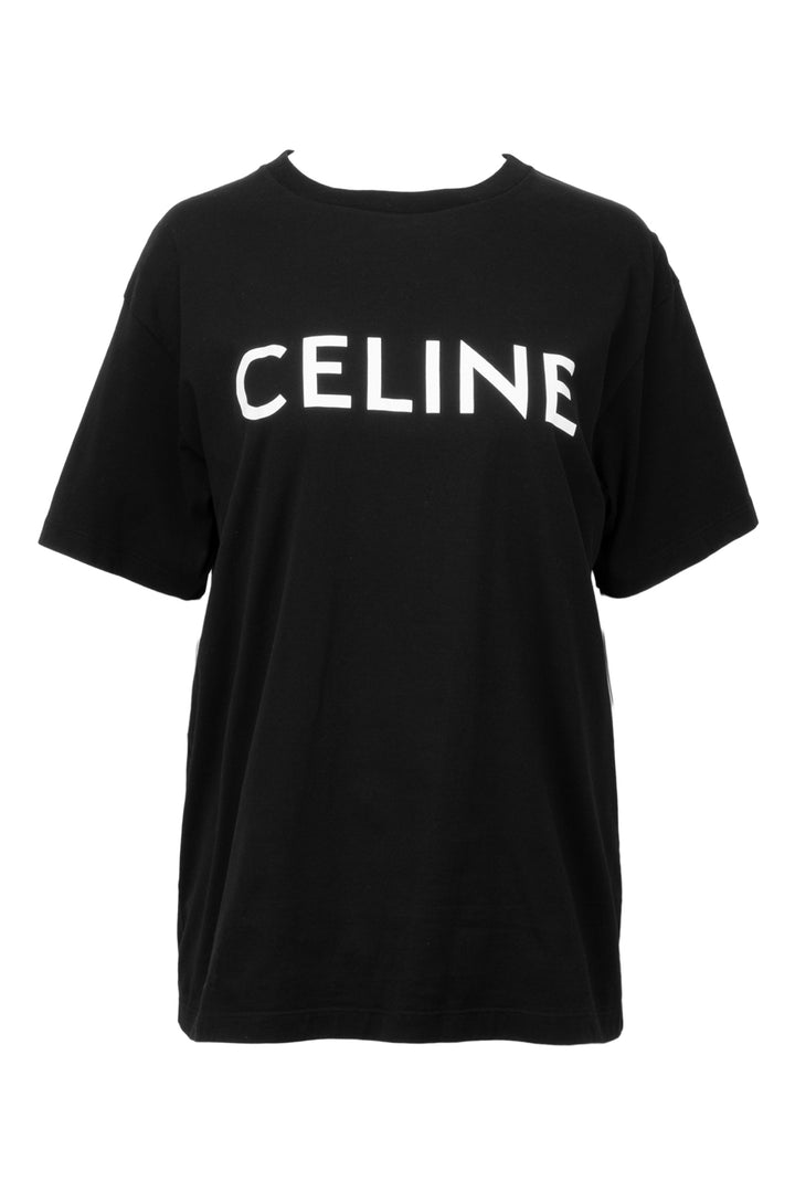 Celine Size M Men's Loose Cotton Jersey Logo T-shirt