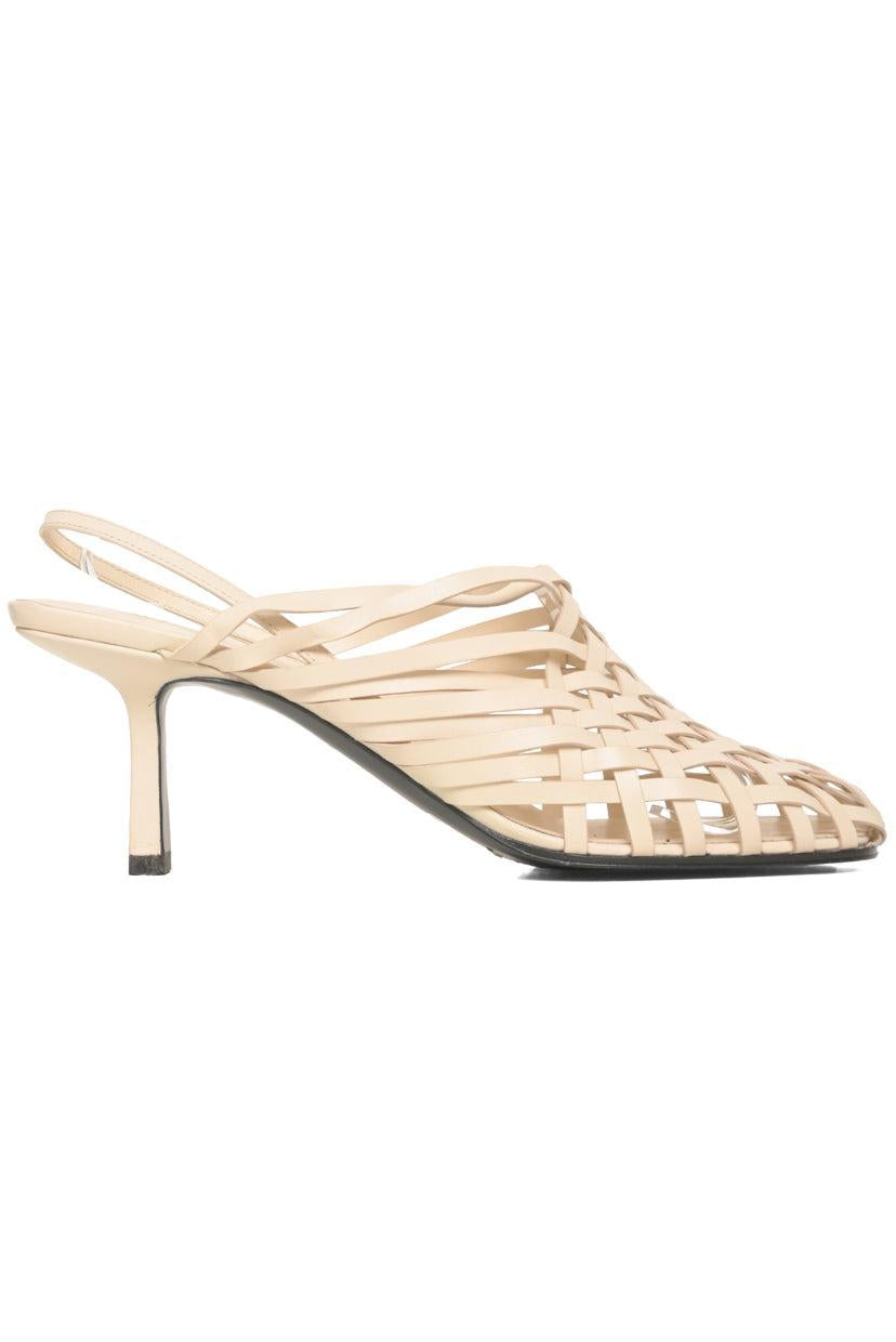 The Row Size 38.5 Smooth Vegetable Leather Woven Mule Sandals