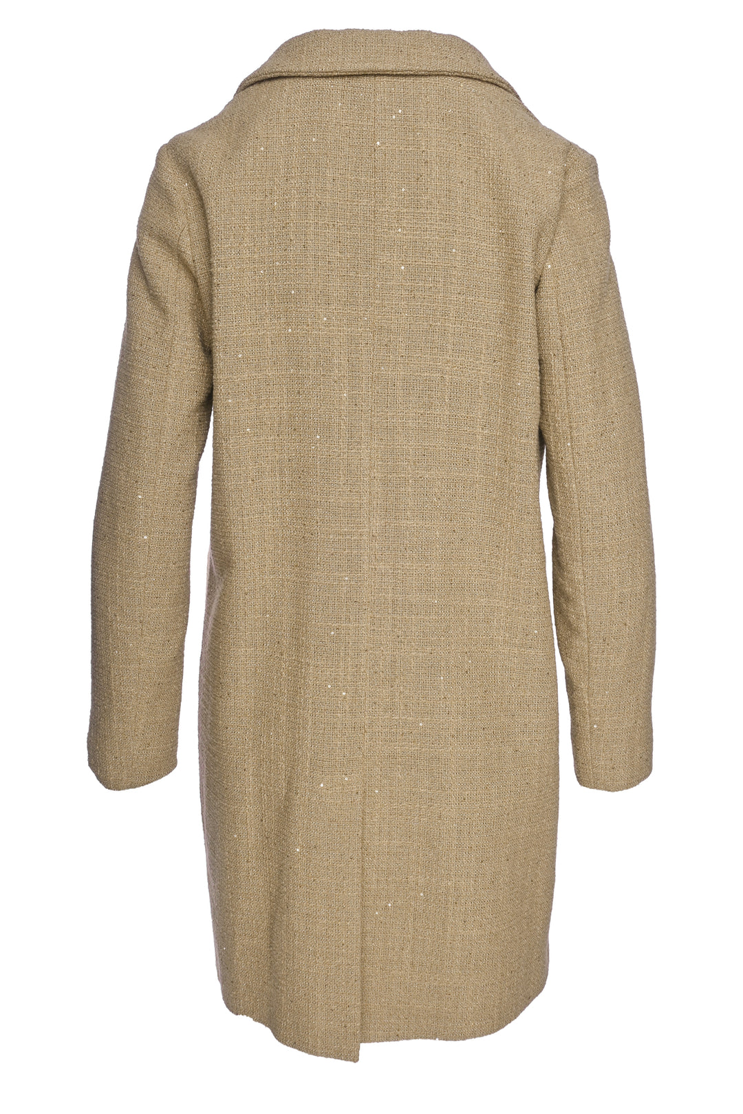 Herno Size 40 Sequin Embellished Tweed Cotton-Blend Coat