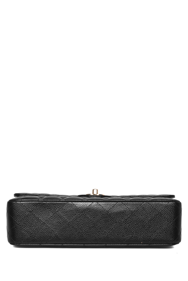 Chanel 2015-2016 Medium Quilted Caviar Classic Double Flap Shoulder Bag