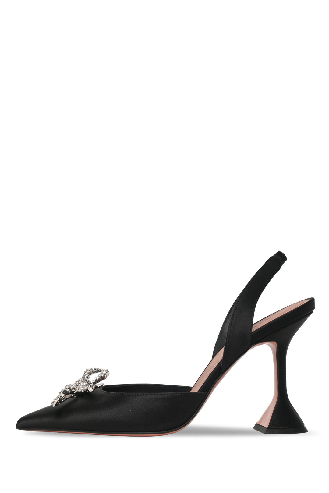 Amina Muaddi Size 38.5 Satin Rosie Slingback Pumps