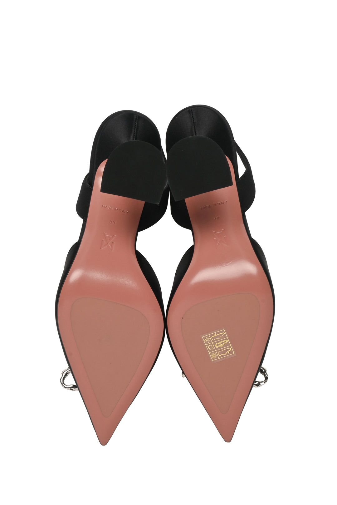 Amina Muaddi Size 38.5 Satin Rosie Slingback Pumps