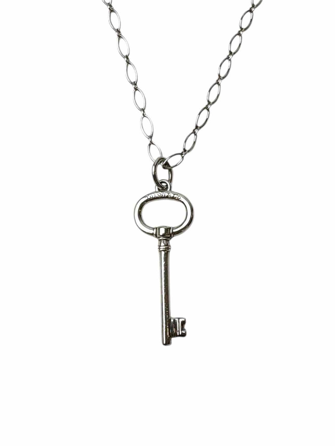 Tiffany & Co Silver Key Pendant Necklace