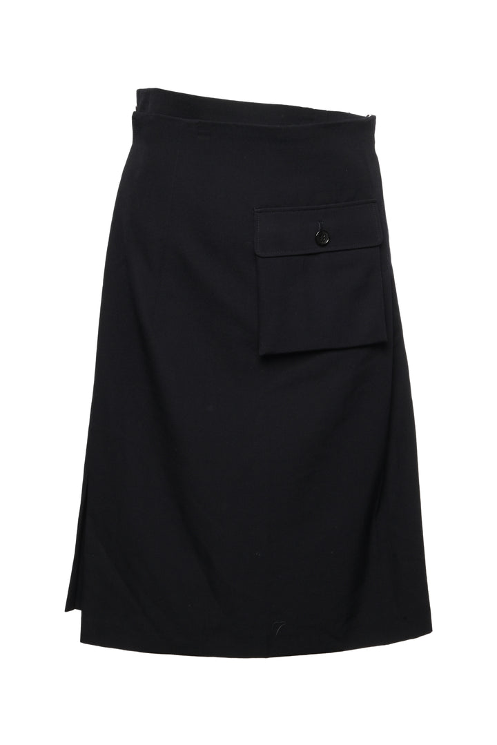 Comme Des Garcons Size XS Wool Pleated Wrap Skirt