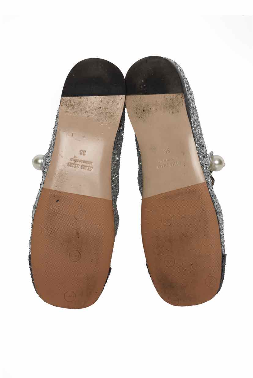 Miu Miu Size 36 Glitter BalletFlats