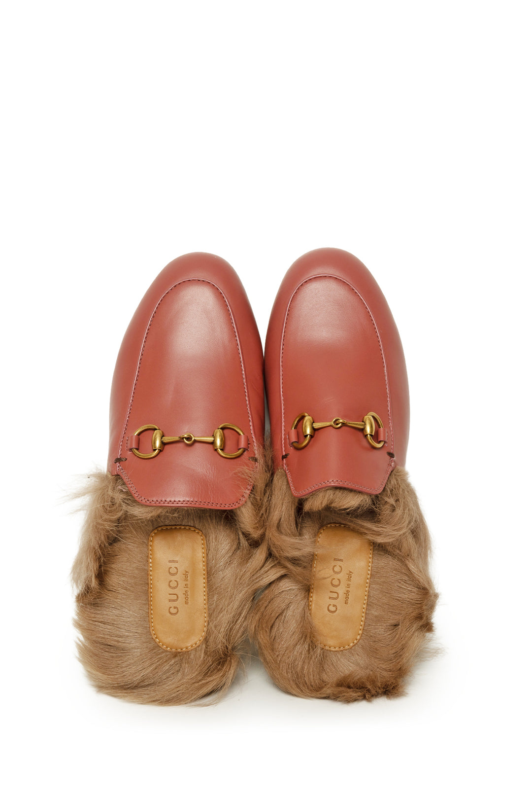 Gucci Size 35 Princetown Genuine Shearling Loafer Mules