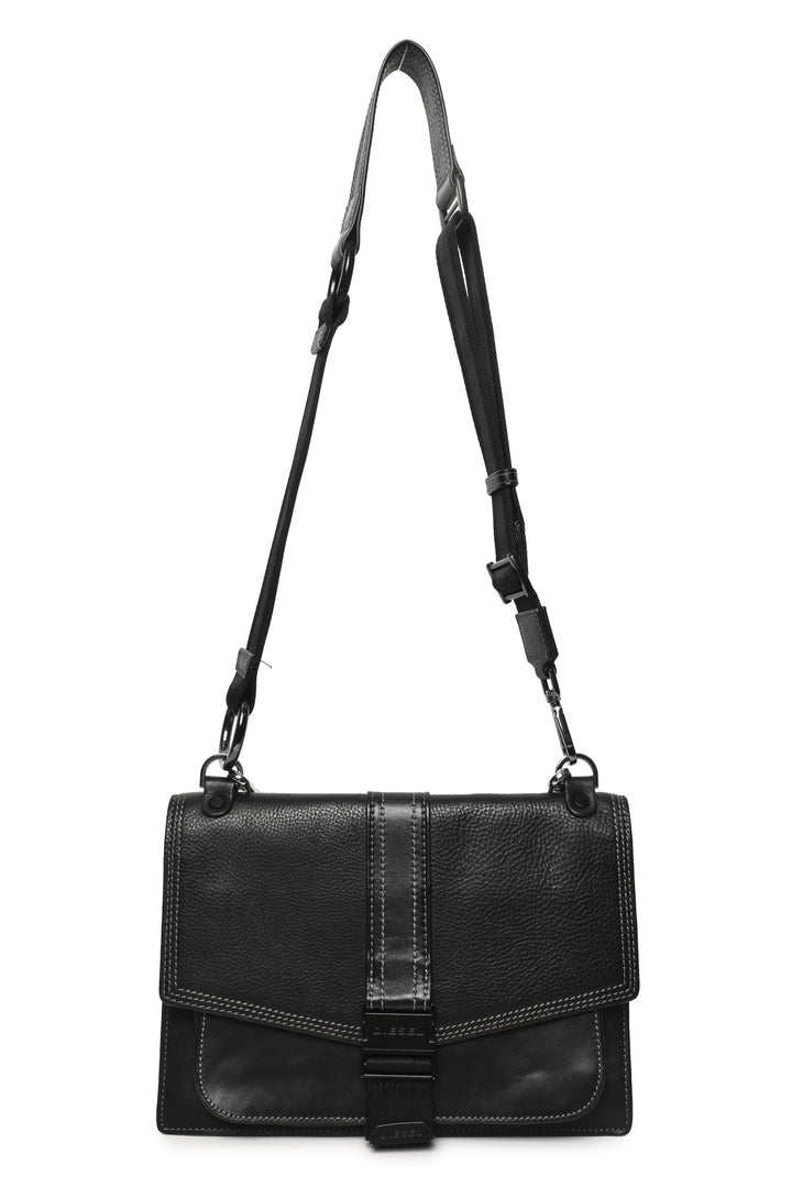 Diesel Miss-Match Grained & Smooth Leather Flap Crossbody