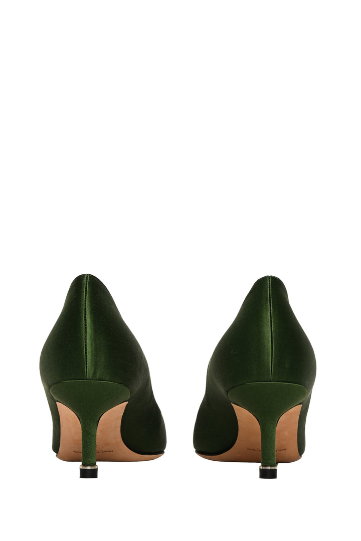 Manolo Blahnik Size 37 Hangisi Satin Pumps