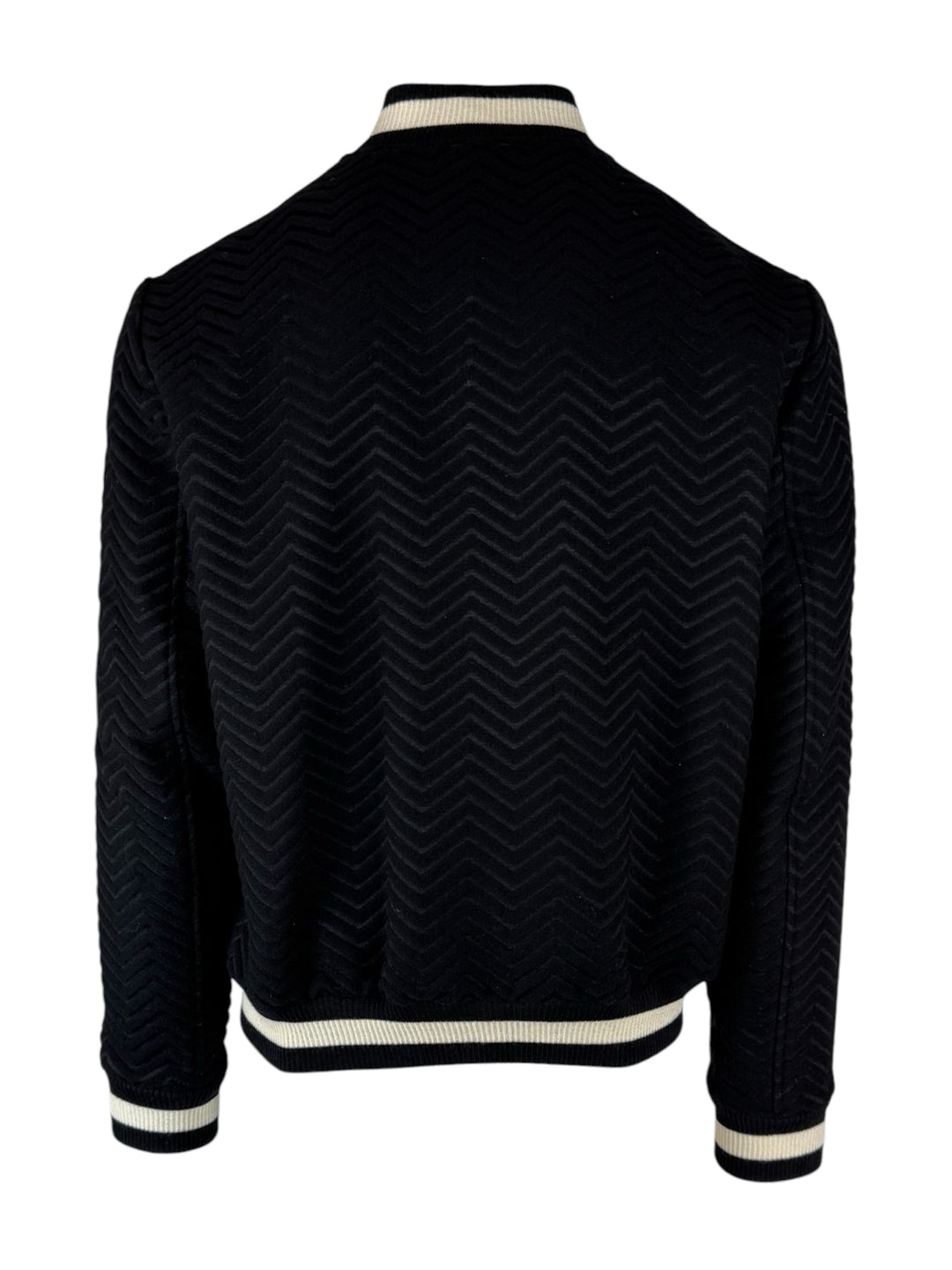 Saint Laurent Size XL Men's 2019 Zigzag Wool-Blend Bomber Jacket