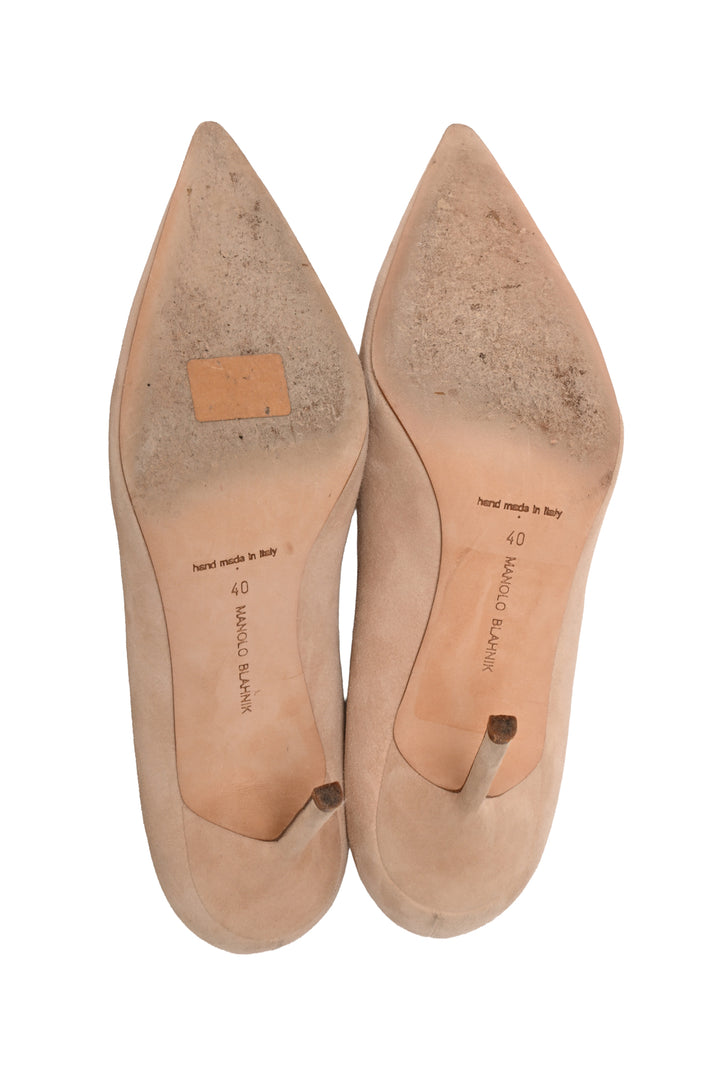 Manolo Blahnik Size 40 BB 90 suede Pumps