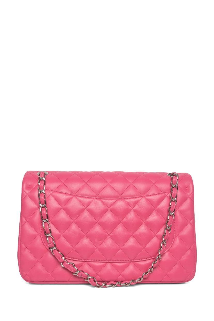 Chanel 2014 Quilted Lambskin Jumbo Double Flap Shoulder Bag