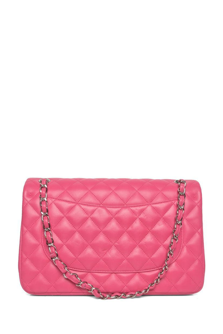 Chanel 2014 Quilted Lambskin Jumbo Double Flap Shoulder Bag