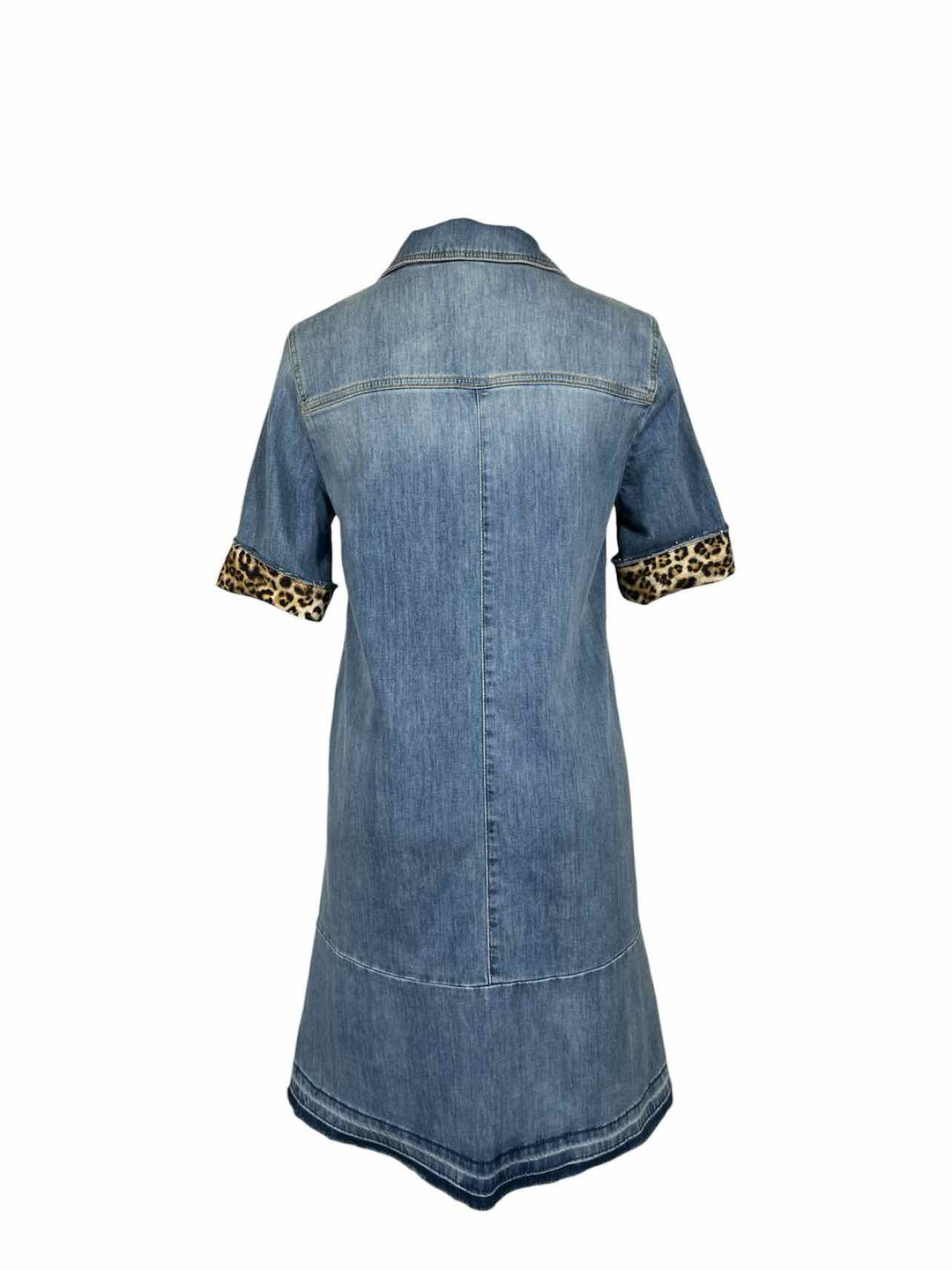 Marccain Sports Size 1 Denim & Leopard Accent Dress