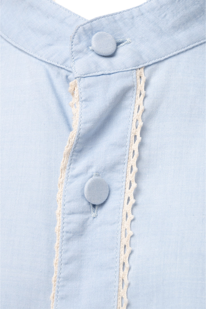 Gucci Size 43 Men's Lace Trim Shirt Long Sleeve