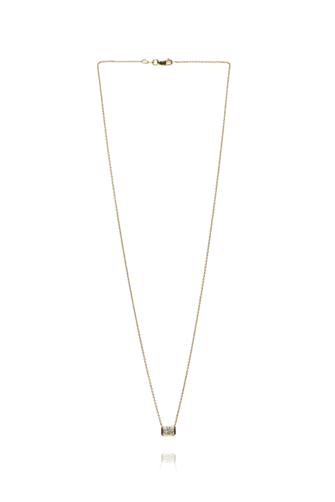 Saks Fifth Ave 14K Yellow Gold & 0.90ct Emerald Cut Bezel Set Diamond Necklace