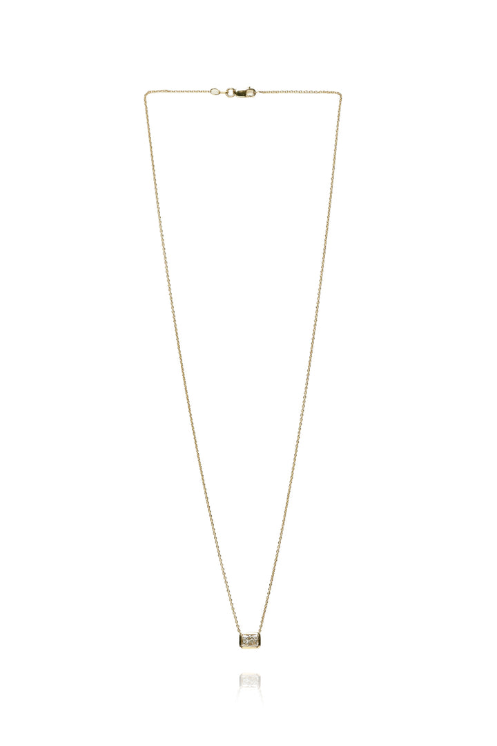 Saks Fifth Ave 14K Yellow Gold & 0.90ct Emerald Cut Bezel Set Diamond Necklace