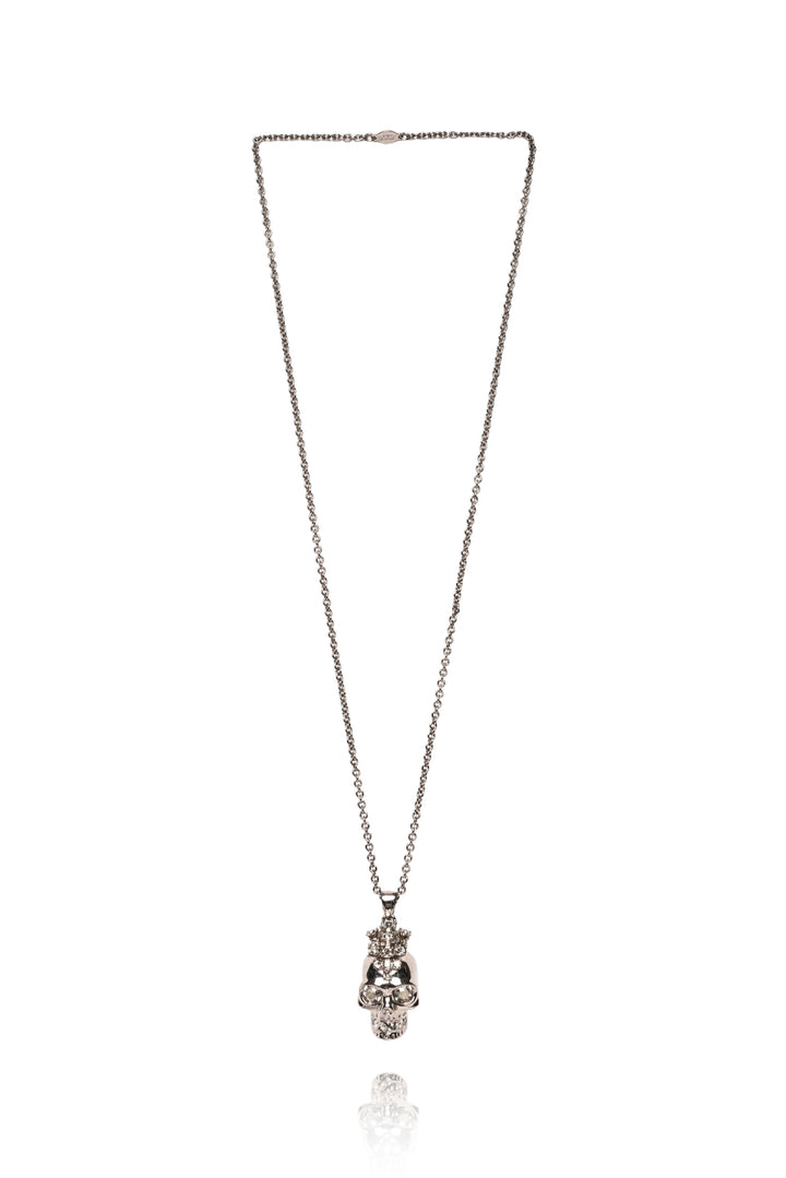 Alexander Mcqueen Crystal Skull Pendant Necklace