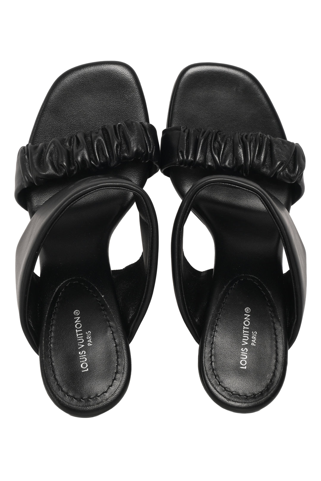 Louis Vuitton Size 37 Lambskin Drapy Heel Mules