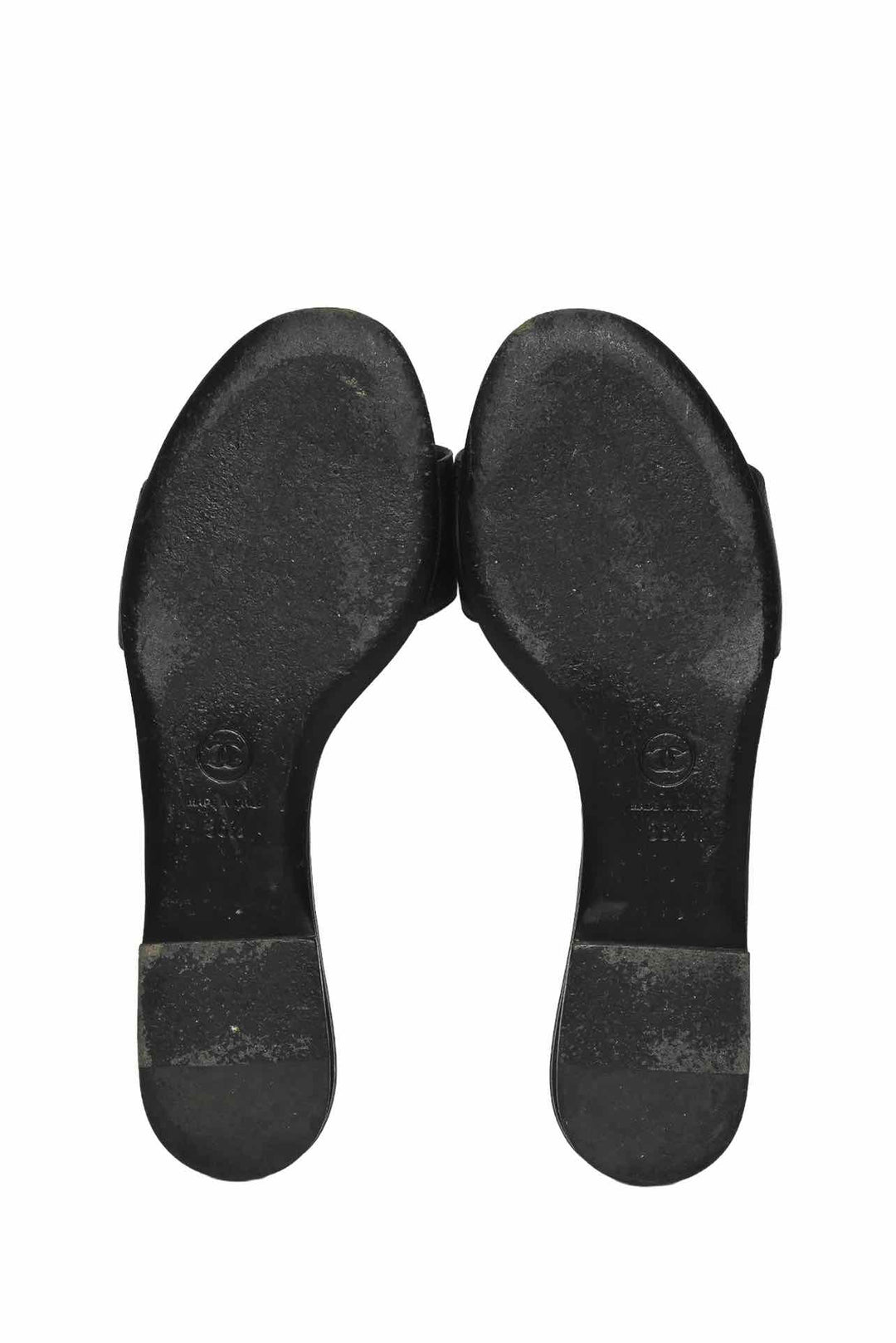 Chanel Size 36.5 Camellia Leather Sandals