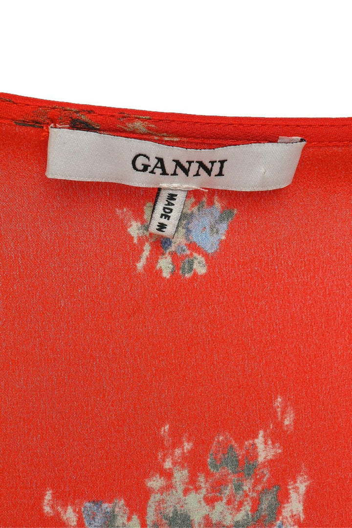 Ganni Size 38 Floral Wrap Maxi Dress