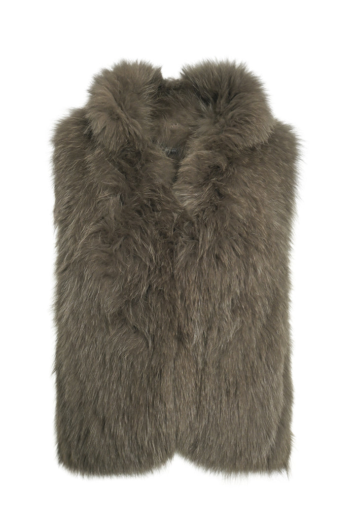 Theory Size S Hanalee Dyed Blue Fox Fur Vest
