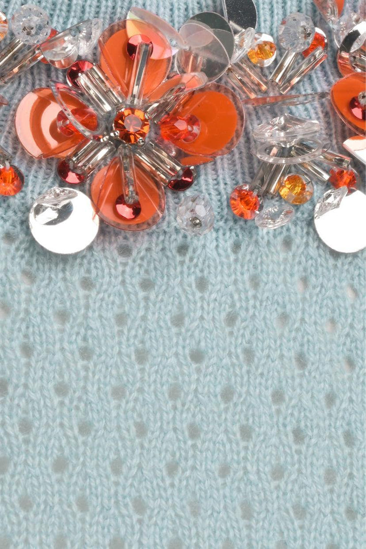 Miu Miu Size 42 2015 Embellished Knit Sweater