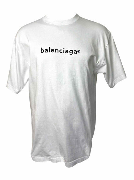 Balenciaga Size XS Oversized Cotton Logo T-Shirt - Luxury Used