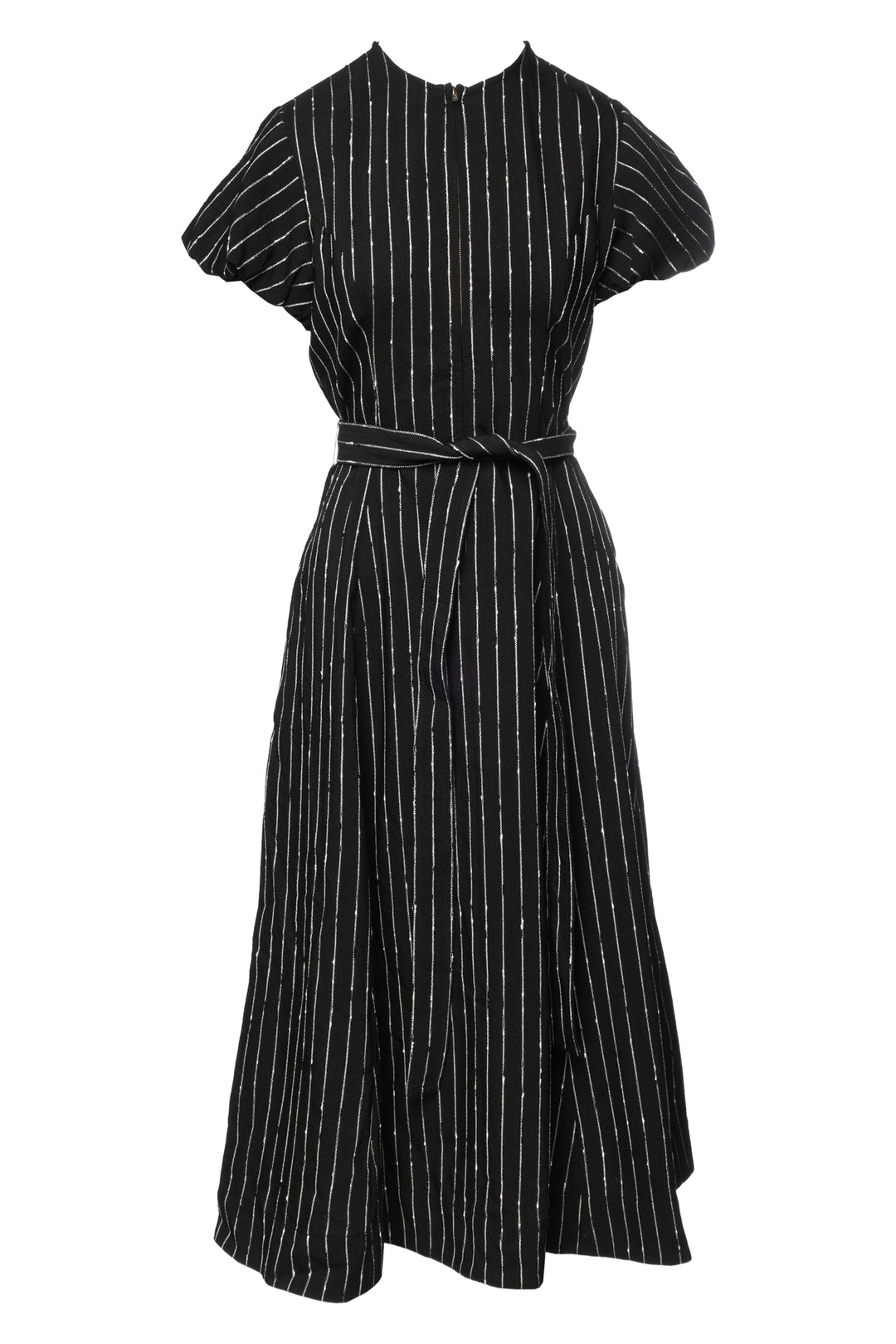Ulla Johnson Size 8 Pinstripe Zip-Front Maxi Dress