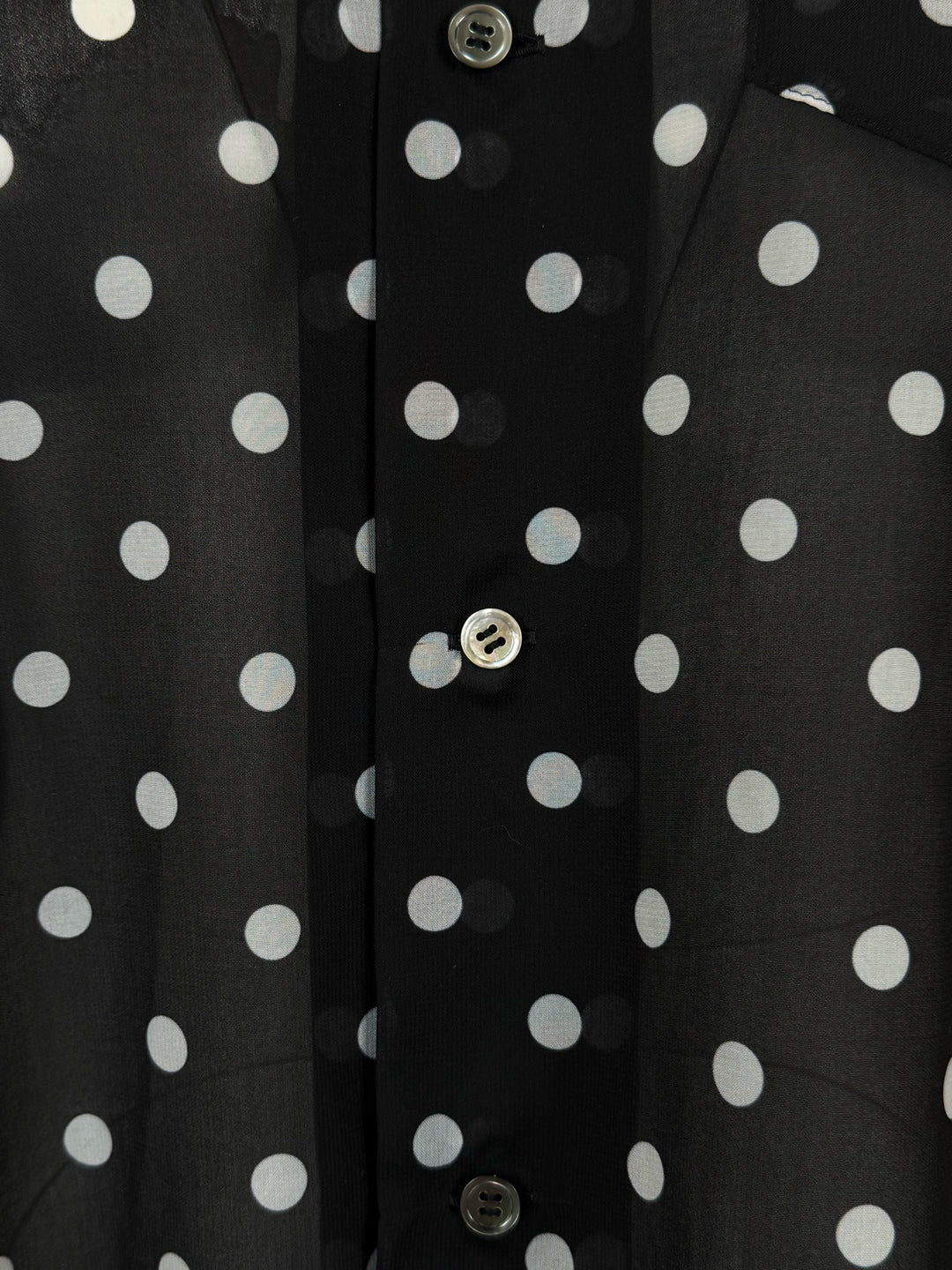 Comme Des Garcons Size XS Sheer Polka Dot Blouse