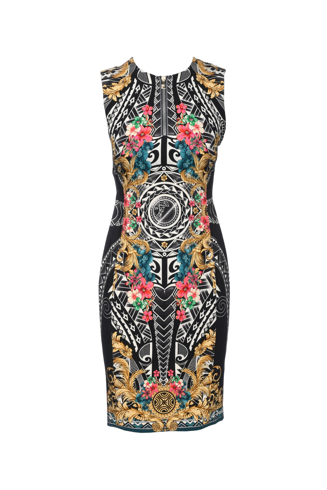Versace Collection Size 6 Printed Sleeveless Midi Dress